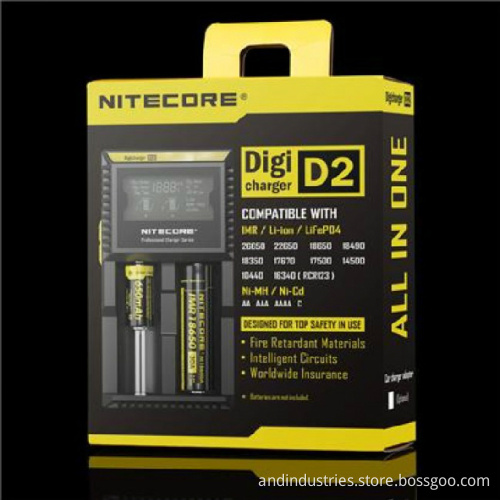 Newest LCD Nitecore D2 Charger Imr/LiFePO4/NiMH/NiCd AA AAA Battery Charger Nitecore Charger
